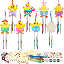 Chick Wind Chime Kit 8 Pack for Kids Make You Own Easter Chick Wind Chimes DIY C - £17.96 GBP
