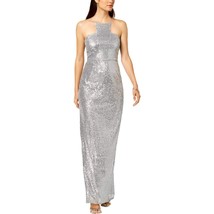 Adrianna Papell Womens Sequin Cutaway Gown,Silver,12 - £121.35 GBP