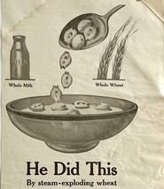 1923 Quaker Oats Cereal Puffed Rice Wheat Advertisement He Did This 14 x... - $17.24