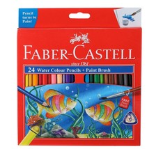 Faber-Castell Water Color Pencils with Paint Brush - Pack of 24 (Assorted) - £11.83 GBP