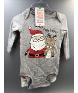 3M Carters Just One You Santa&#39;s Little Helper Bodysuit Pants Set Christmas - £10.08 GBP