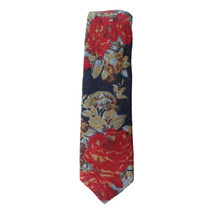 ORIGINAL PENGUIN Navy Blue Roses Floral Cotton Woven Slim Tie - $19.99