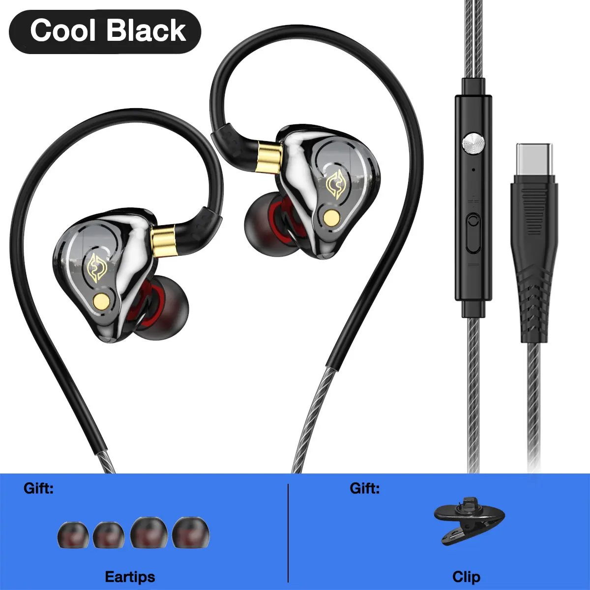 EARDECO Wired Headphones with Mic Earphone 3.5mm Wire Headphone Headset Bass Ste - £13.07 GBP