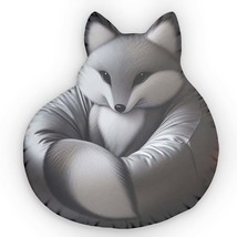 Silver Fox, Beanbag Chair Animal Stuffed Cushion, Plush Shaped Pillow - $845.98 MXN+
