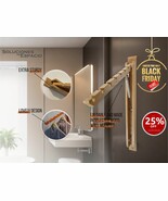 Space-Saving Wall-Mounted FOLDING CLOTHES RACK - Italian Design Closet O... - $2,765.23 MXN
