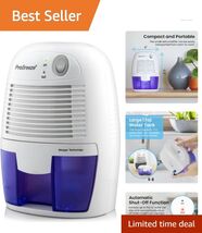Compact Portable Dehumidifier for 215sqft Rooms with 16oz Tank - Whisper... - $106.87