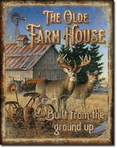 Olde Farmhouse Farming Tractor Farm Cabin Vintage Wall Decor Metal Tin S... - $9.99