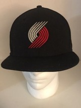 Portland Trailblazers Hat Cap New Era Size 7 1/4&quot; Fitted 59Fifty Black Red NBA - £10.64 GBP