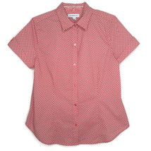 White Stag Womens Size Medium Blouse Button Front Short Sleeve Pink - £10.14 GBP