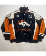 NFL Denver Broncos Varsity Jacket Bomber Satin Lined Embroidered Youth 2... - £36.72 GBP