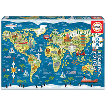 Educa World Map Jigsaw Puzzle 200pcs - £30.32 GBP
