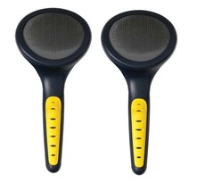 Dog Grooming Round Slicker Brushes Comfort Grip Black and Yellow Groomer... - £10.99 GBP+