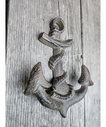 Anchor With Rope Cast Iron Wall Hook Jacket Hanger Towel Holder Hat Hook - $15.36 CAD