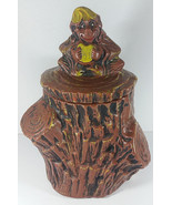 McCoy Pottery Monkey Cookie Jar 12in Tree Stump Log Ape Vintage Canister... - £55.66 GBP