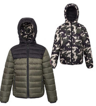 NWOT Rokka&amp;Rolla Boys&#39; Reversible Lightweight Puffer Jacket Green Camo S... - £18.90 GBP