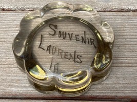 Antique Souvenir Glass Paperweight LAURENS IOWA IA e.1900&#39;s  - £15.78 GBP