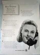 Bell Telephone System Advertising Print Ad Art 1940s - £7.20 GBP