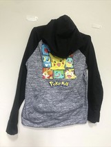 Pokémon Hoodie Pullover Kids Size L Black And Gray With Pockets Winter Fall - $11.29