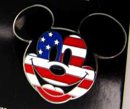 2013 Disney Trade Pin Mickey Mouse Head American Flag USA Stars Stripes New - £6.57 GBP