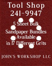 Tool Shop 2419947 - 1/4 Sheet - 17 Grits - No-Slip - 5 Sandpaper Bulk Bu... - $4.99