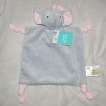 Dandee Dan Dee Pink Gray Elephant Security Blanket Lovey Knot Rattle Toy Nwt - $44.54