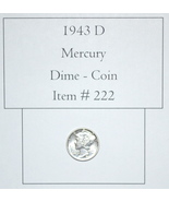 1943 D Mercury Dime, # 222, Mercury Dime, dimes, vintage money, old coin... - £15.58 GBP