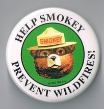 Help Smokey Prevent wild Fires Pin back button pinback - $14.57
