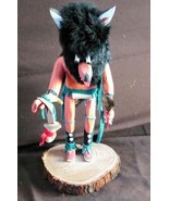 Vintage American Native Indian Navajo Wood Carving Kachina Doll Bear Dan... - $84.66 CAD