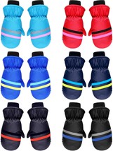 SATINIOR 6 Pairs Kids Winter Snow Mittens Waterproof Warm Ski Gloves Unisex Glov - $33.64