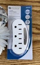 Utilitech 3 Outlet Lighted Cube Adapter White 15 Amp Basic Plug Fast Ship - $3.92