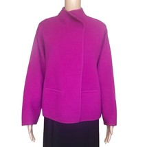 Eileen Fisher Boiled Lambswool Blend Jacket Long Sleeve Pockets in Raspb... - $54.44