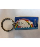 Keychain Key Ring Maui Kelena Glen Hawaii USA Rainbow Whale Metal 1x2&quot; R... - $9.59