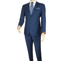 Men Suit BERLUSCONI Turkey Italian Wool 180's Single Breasted K442-12 Navy image 3