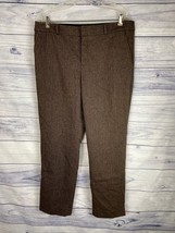 Banana Republic Reegan Slim Fit Trousers Womens 12 Tweed Herringbone Lined Wool - £16.99 GBP