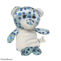 Kellytoy Blue White Polka Dot Teddy Bear Plush Stuffed Animal 2012 8.5&quot; - £12.38 GBP