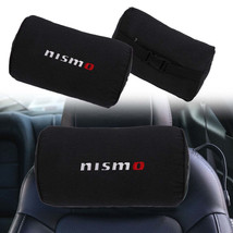 Brand New 2PCS JDM Nismo Black Fabric Material Car Neck Headrest Pillow Fabric R - $40.00