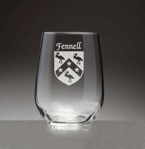 Fennell Irish Coat of Arms Stemless Wine Glasses (Sand Etched) - £51.32 GBP