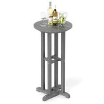 21.5 Inch Round Bar Table Patio HDPE Bar Height Dining Table with Slatte... - $2,979.75 MXN