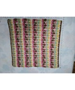 Alissa Throw Style Crochet Blanket Afghan 32x32 Green, Tan, Pink, White,... - $259.76 MXN
