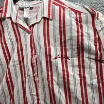 VTG In Process California Button Up Red White Stripes Embroidered Size L... - $10.80