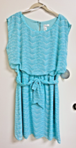 NWT Emma &amp; Michelle Women&#39;s SZ L Aqua Blue Green Spring Summer Dress - $24.26