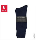 Banana Republic Mens Dress Socks Navy Blue Gray 6-Pairs Crew Soft Smooth... - $53.35 CAD