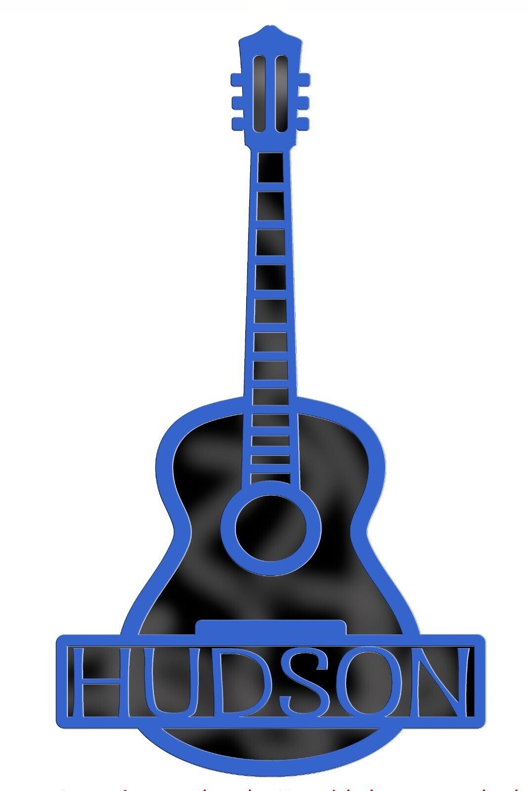 Primary image for Personalized Acoustic Guitar name plaque wall hanging sign – laser cut layers
