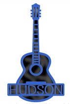 Personalized Acoustic Guitar name plaque wall hanging sign – laser cut layers - $35.00