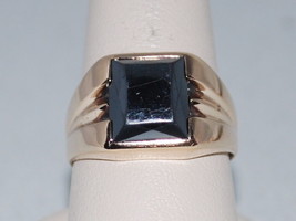 10k Yellow Gold Ring With A Solitaire Hematite Gemstone (Ring Size 10) - $508.27