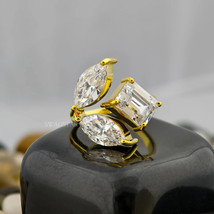 Marquise And Emerald Cut Engagement Ring Lab Grown Diamond, 5 CT Diamond... - $337.00