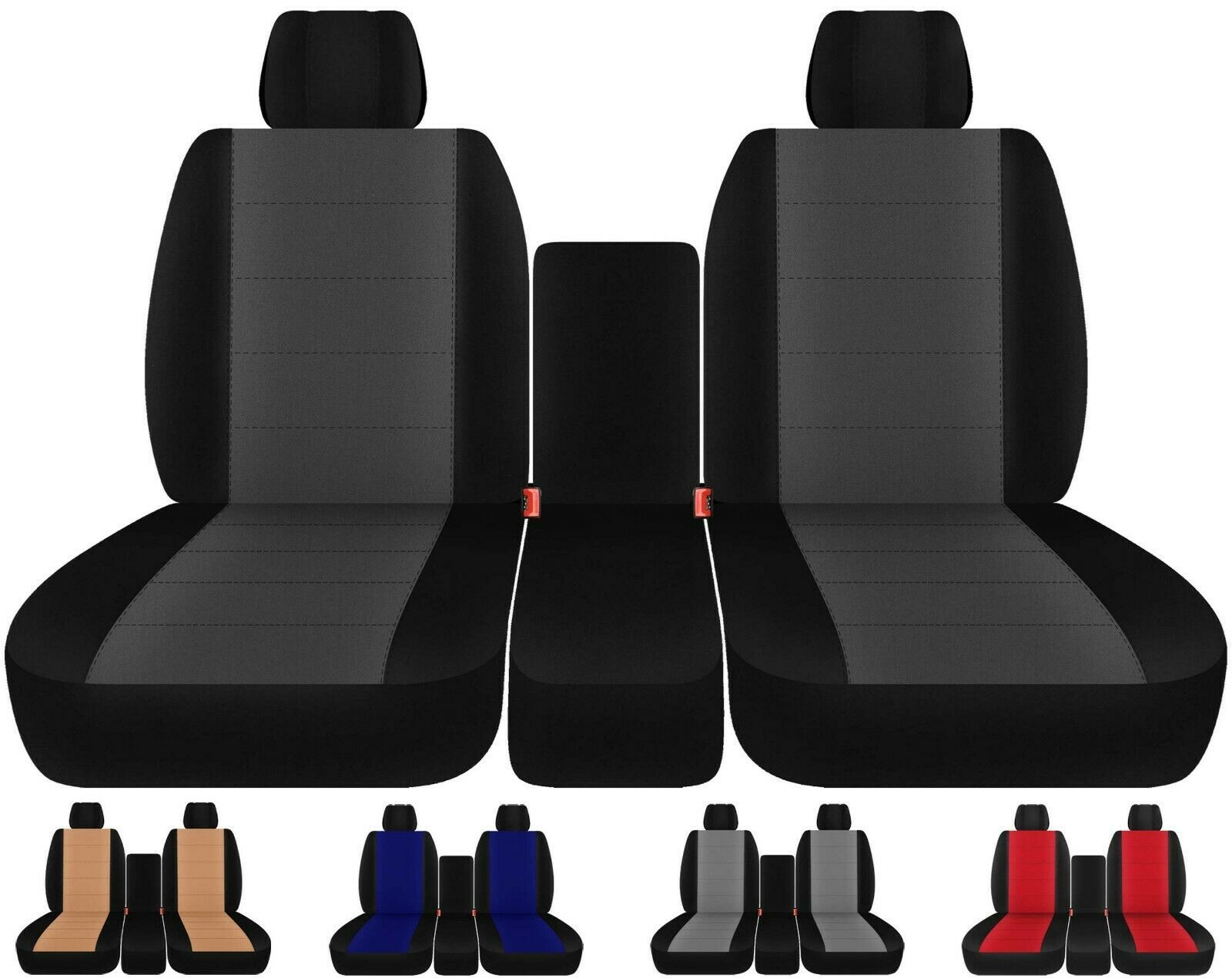 Primary image for 40-20-40 Front set car Seat covers Fits Ford F150 truck 2009 to 2021  two tone