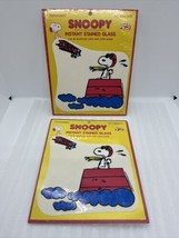 2 Vintage Aviva Snoopy Instant Stained Glass Transparent Decal Red Baron... - £20.83 GBP