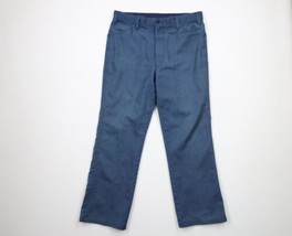 Vintage 70s Dickies Mens 36x29 Faded Wide Leg Flared Cotton Twill Pants Blue USA - £77.83 GBP