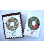 Marcel Schurman Box of 20 Christmas Cards 32 Cents Postage Stamp Wreaths... - £18.65 GBP